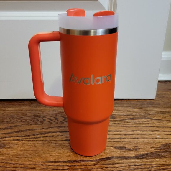 Stanley 30 oz Quencher H2.0 Tumbler w Handle & Lid, Tiger Lily, No Straw Branded - Picture 3 of 11